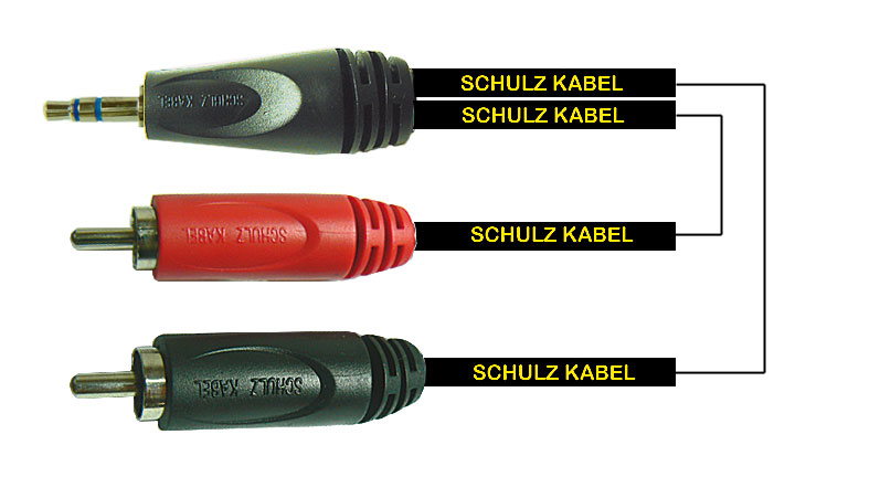 Imagem de Cabo Jack Stereo 3,5/2xRCA Schulz Kabel RCA31 2mt.