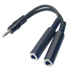 Imagem de Adaptador EK Audio 2 x Jack 6,3mm Mono Fêmea para Jack 3,5mm Stereo Macho CYC-09
