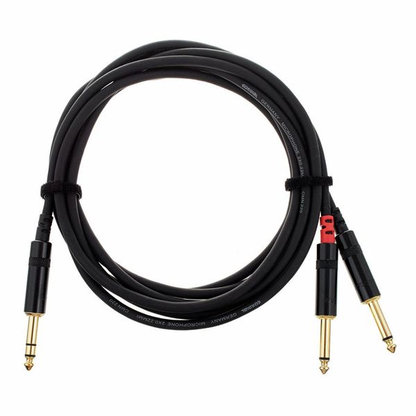 Imagem de Cabo Jack Stereo 6.3mm Macho/ 2 x Jack Stereo 6,3mm Macho Cordial CFY 3 VPP 3mt. 