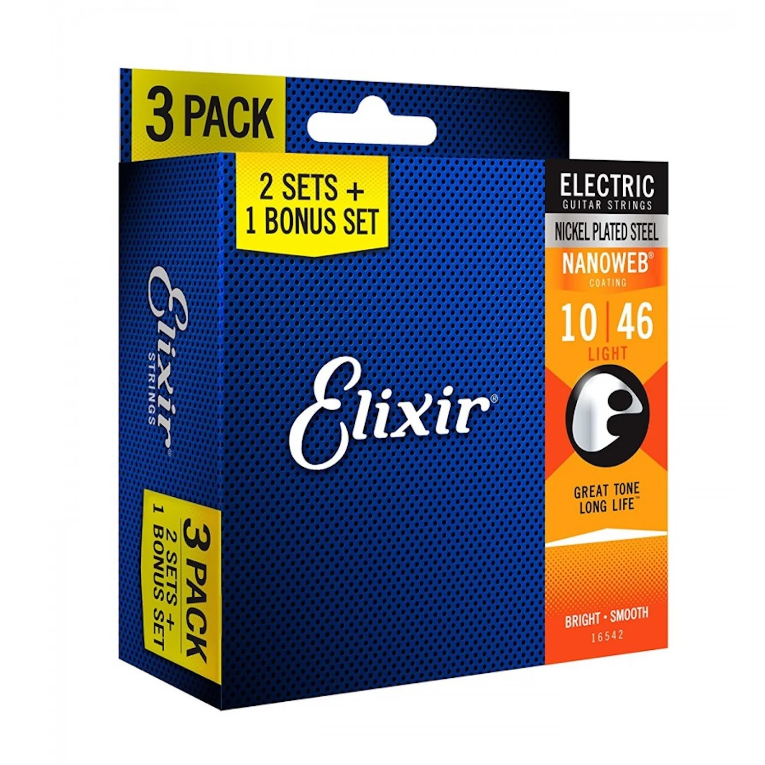 Imagem de 3 Pack Jogo Cordas para Guitarra Elétrica Elixir .010 16542