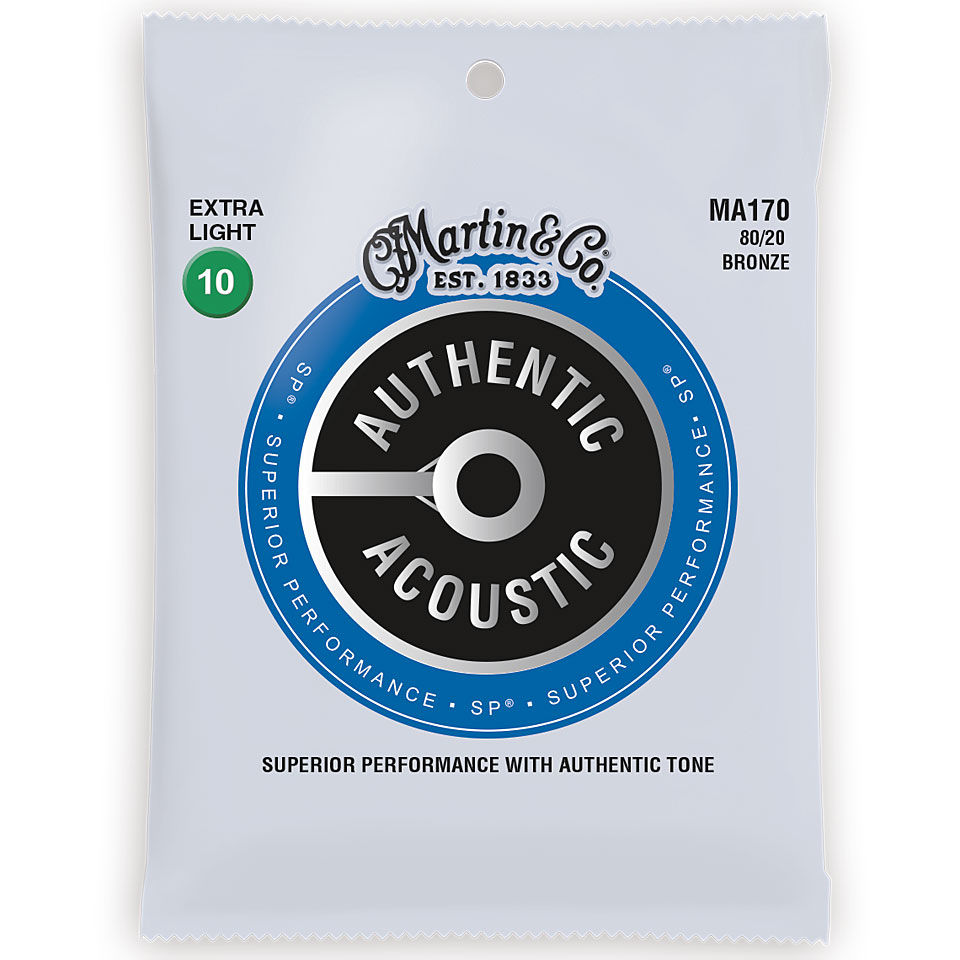 Imagem de Jogo Cordas para Guitarra Acústica Martin .010 80/20 Bronze MA170