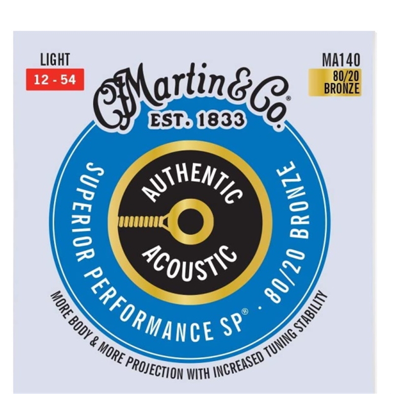 Imagem de Jogo Cordas para Guitarra Acústica Martin .012 80/20 Bronze MA140