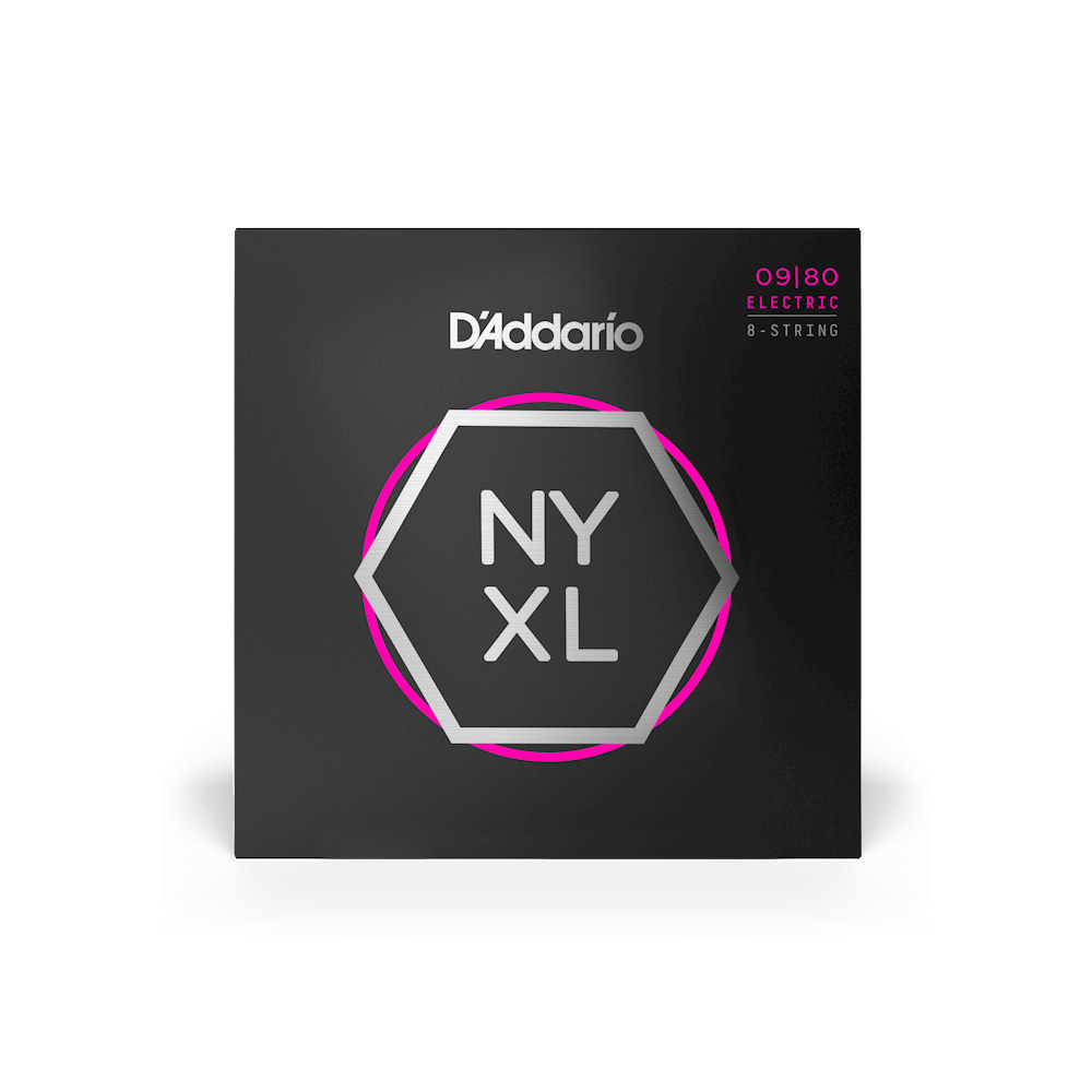 Imagem de Jogo Cordas p/ Guitarra Elétrica 8-String D'Addario NYXL .009-.080 NYXL0980