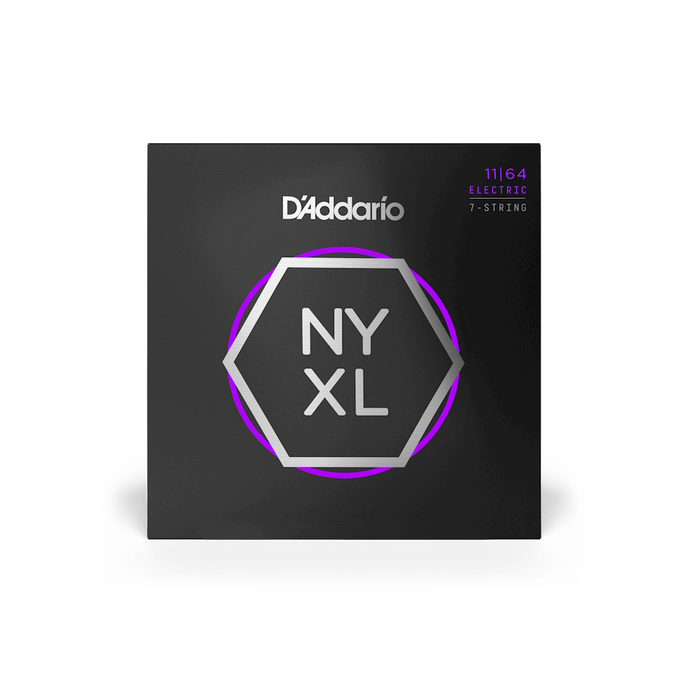 Imagem de Jogo Cordas p/ Guitarra Elétrica 7-String D'Addario NYXL .011-.064 NYXL1164