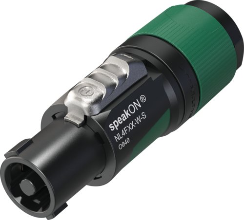 Imagem de Ficha SpeakOn Neutrik 4-Polos NL4FXX-W-S Estreita (para cabos de 6mm a 12mm)