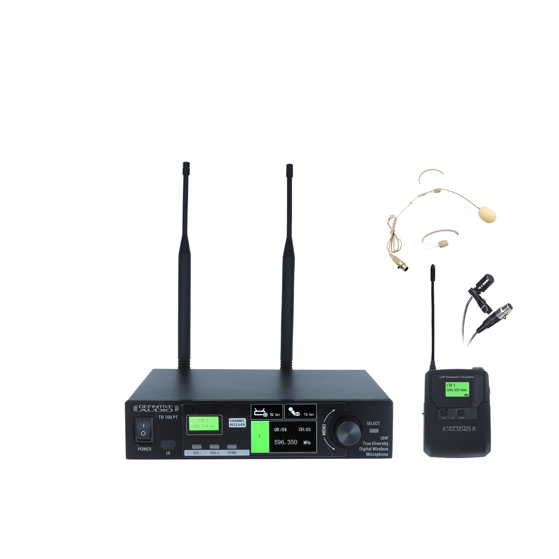 Imagem de Sistema Wireless Microfone Lapela e Headset Definitive Audio TD 100 PT UHF