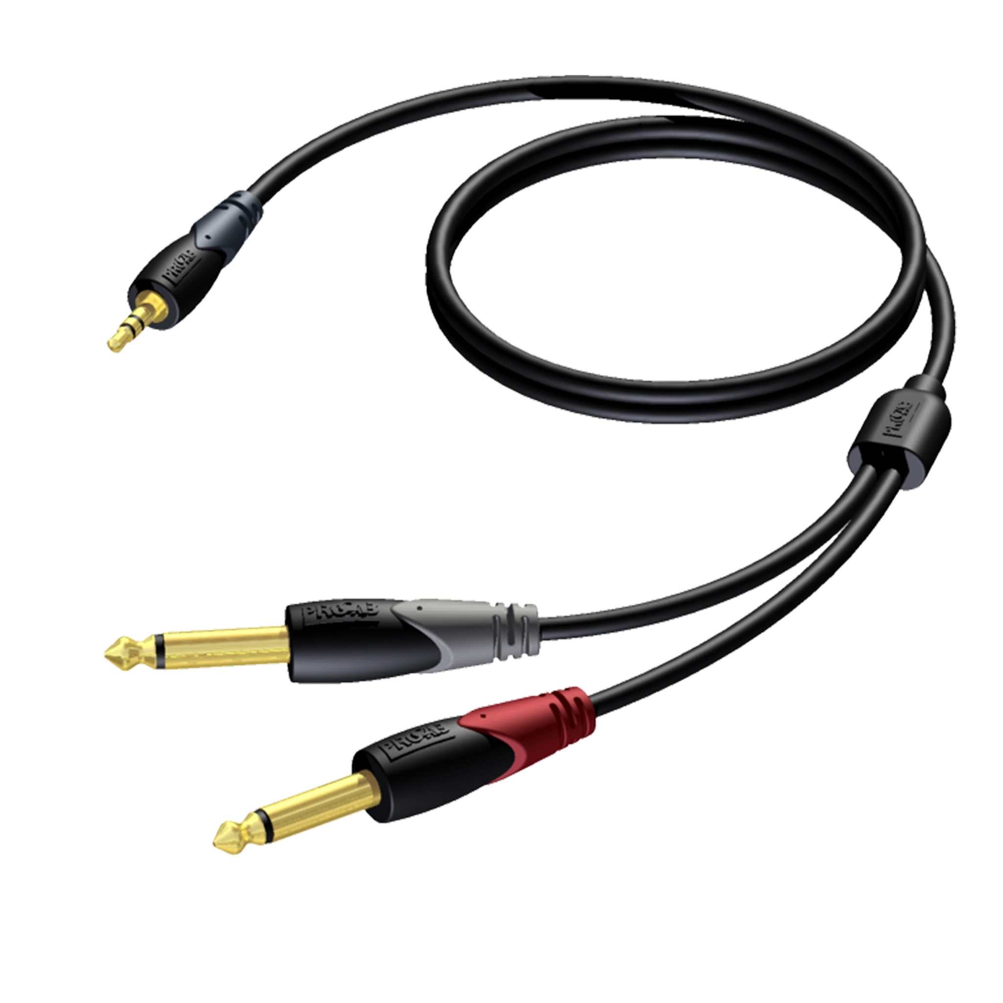 Imagem de Cabo Jack 3,5mm Macho/2x Jack 6,3mm Macho ProCab CLA713/1.5 1,5mt.