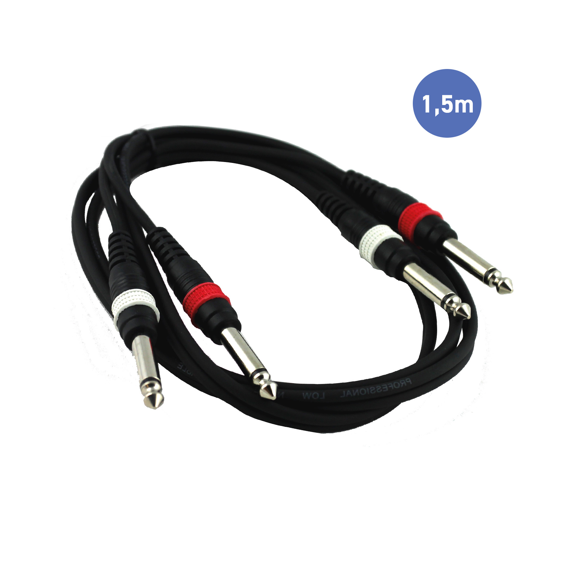 Imagem de Cabo 2x Jack 6,3 Macho Mono / 2x Jack 6,3 Macho Mono Power Acoustics CAB2078-1.5M