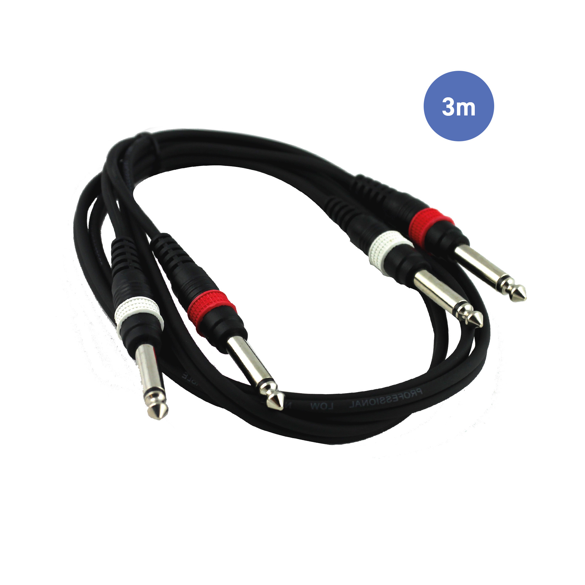 Imagem de Cabo 2x Jack 6,3 Macho Mono / 2x Jack 6,3 Macho Mono Power Acoustics CAB2079-3M