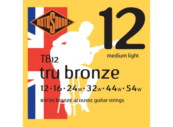 Imagem de Jogo Cordas para Guitarra Acústica Rotosound .012 TB12