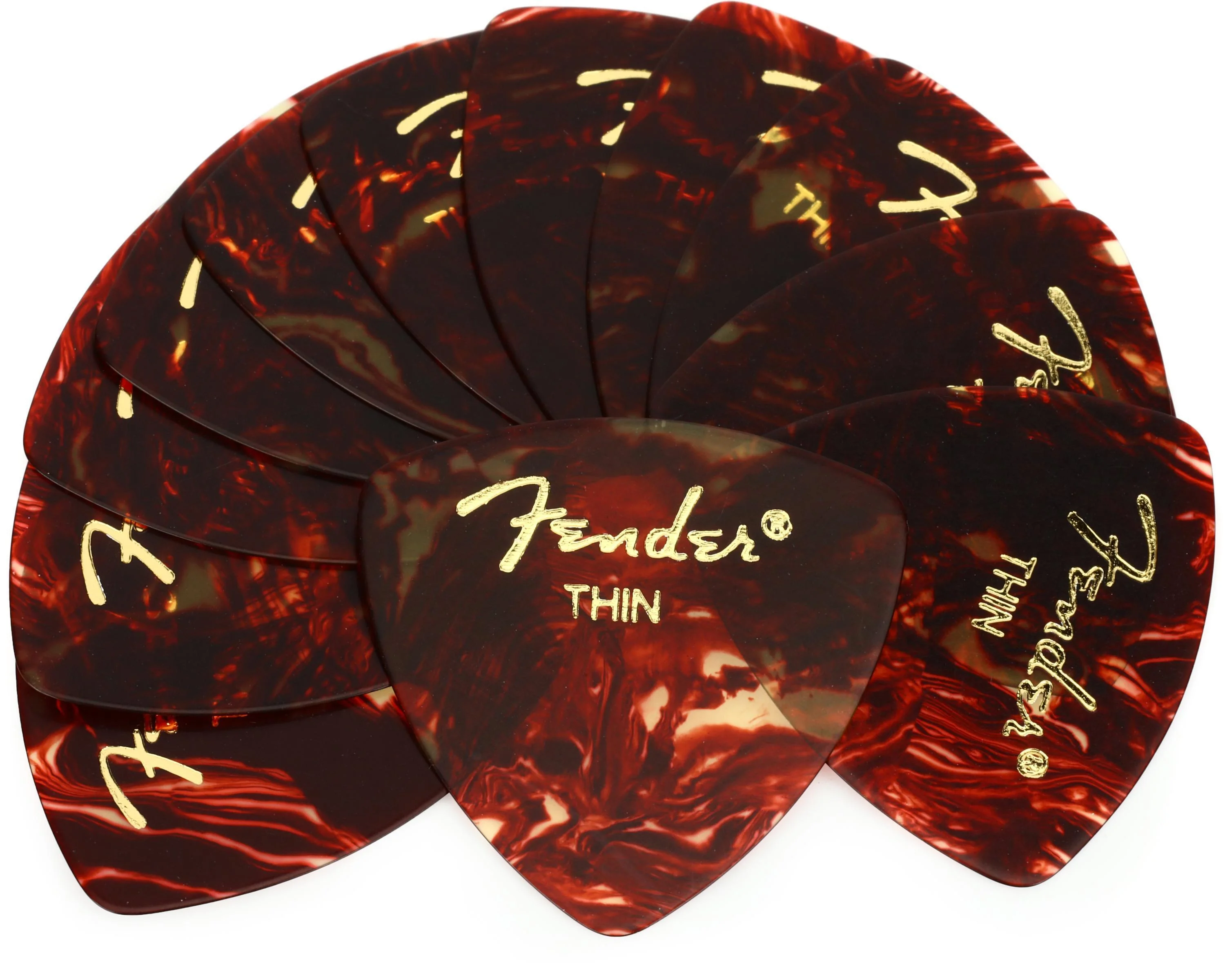Imagem de Conjunto 12 Palhetas Fender Tortoise Shell Thin 346 1980346700