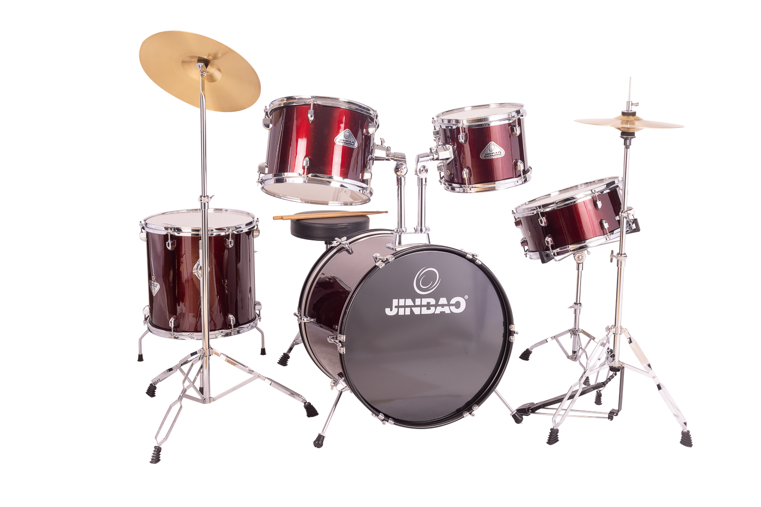 Imagem de Bateria Acústica Jinbao PO605JRD Jazz Vermelha
