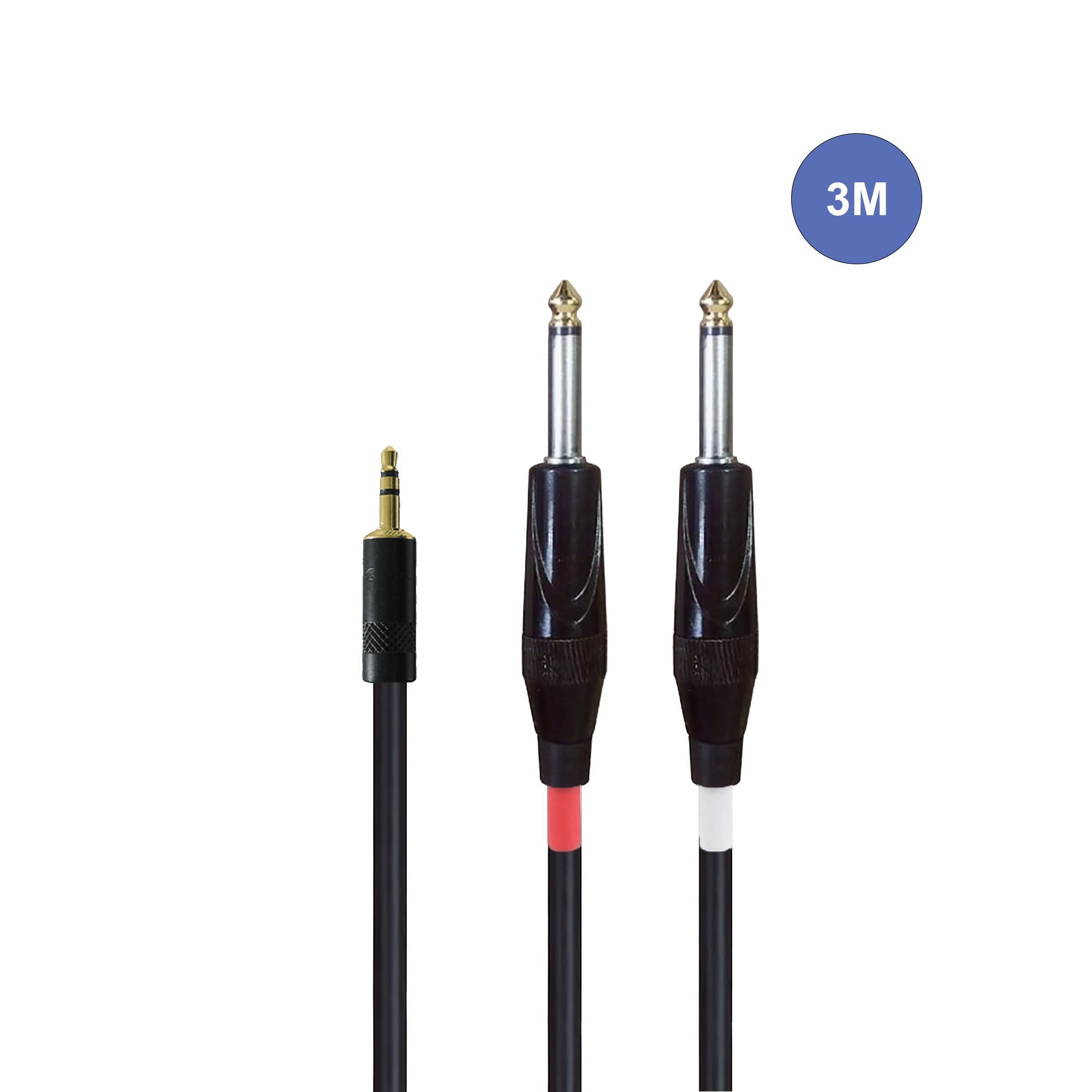 Imagem de Cabo 2 x Jack 6,3mm Mono/Jack 3,5mm Stereo Power Studio 1010-Audiocab-4017/3M