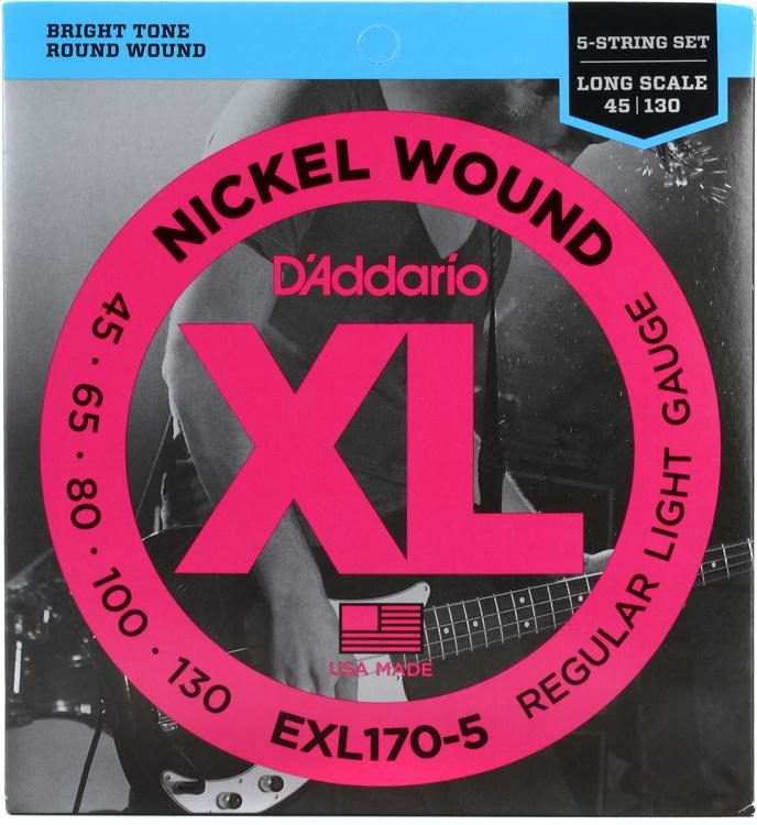 Imagem de Jogo Cordas para Baixo Elétrico D'Addario .045 EXL170-5