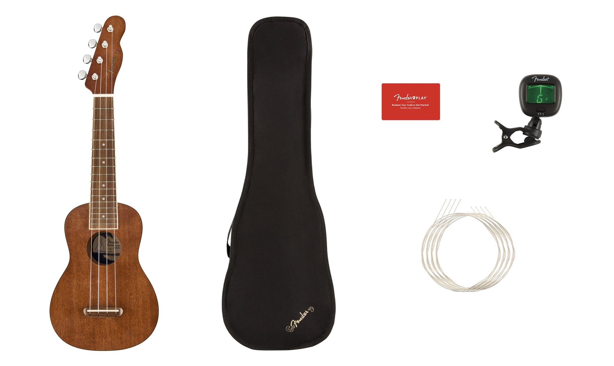 Imagem de Pack Ukulele Soprano Fender Seaside-Nat