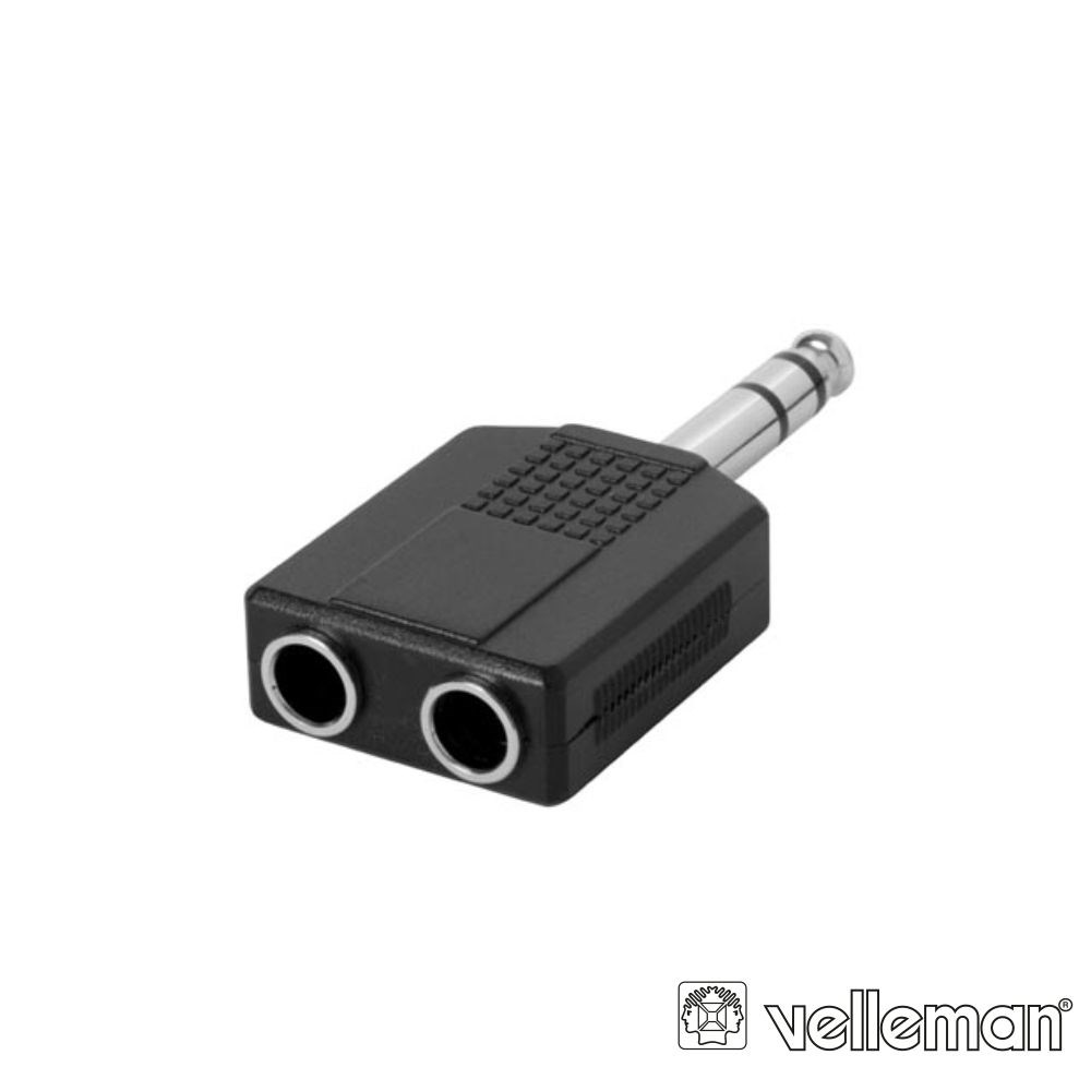 Imagem de Adaptador Jack 6.3mm Macho / 2x Jack 6.3mm Fêmea VELLEMAN PCN018