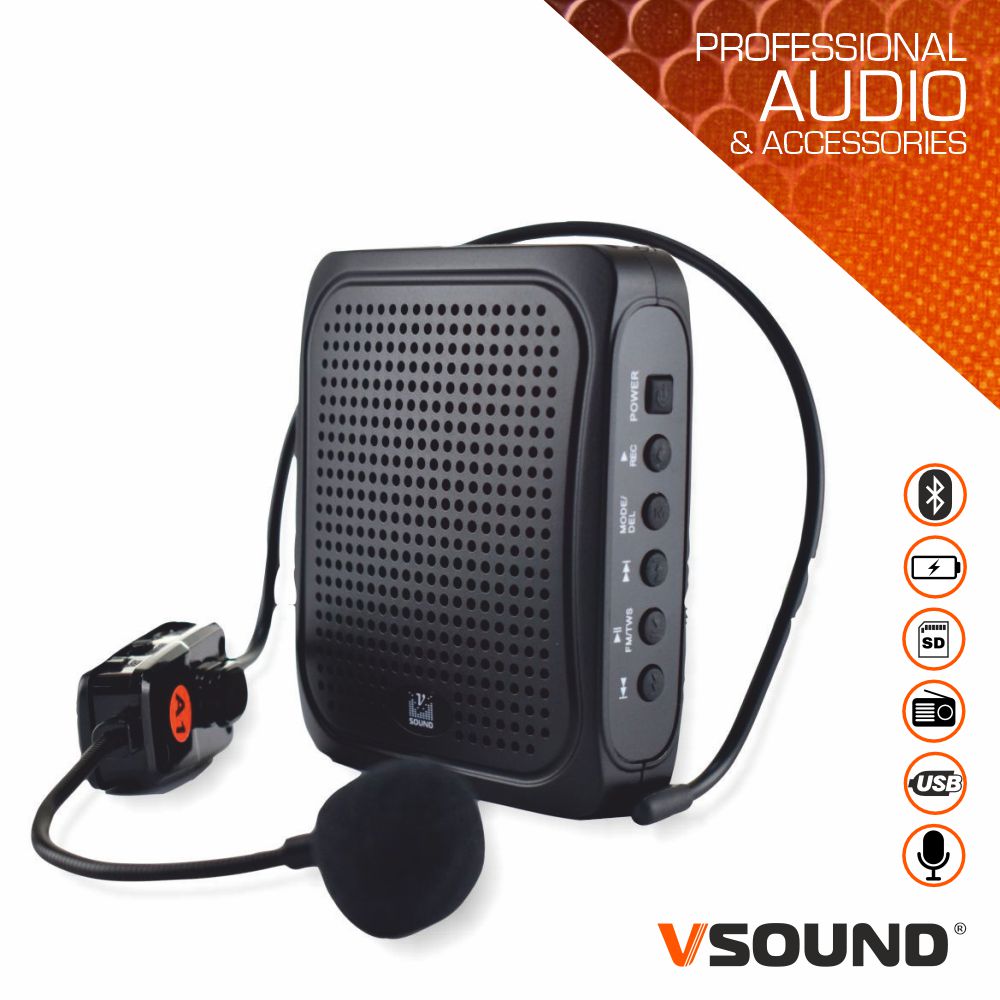 Imagem de Coluna Amplificada 3" VSOUND USB/BT/FM/SD/Bat UHF Preto VSPAPORT02