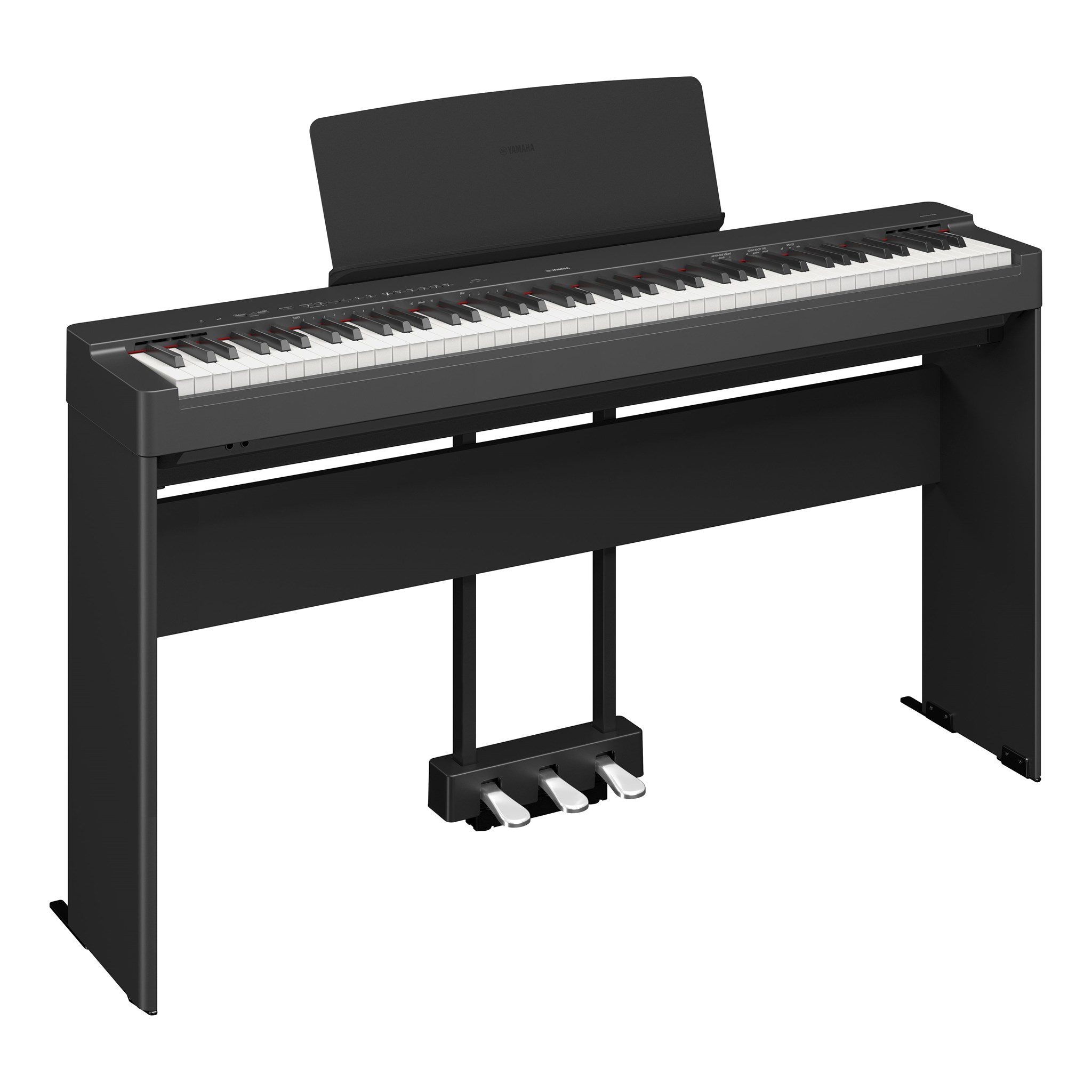 Imagem de Conjunto Piano Yamaha P-225 B + Pernas Yamaha L-200B + Pedais Yamaha LP-1BK