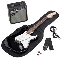 Imagem de Conjunto de Guitarra Elétrica Fender SQ Strat 10G Black
